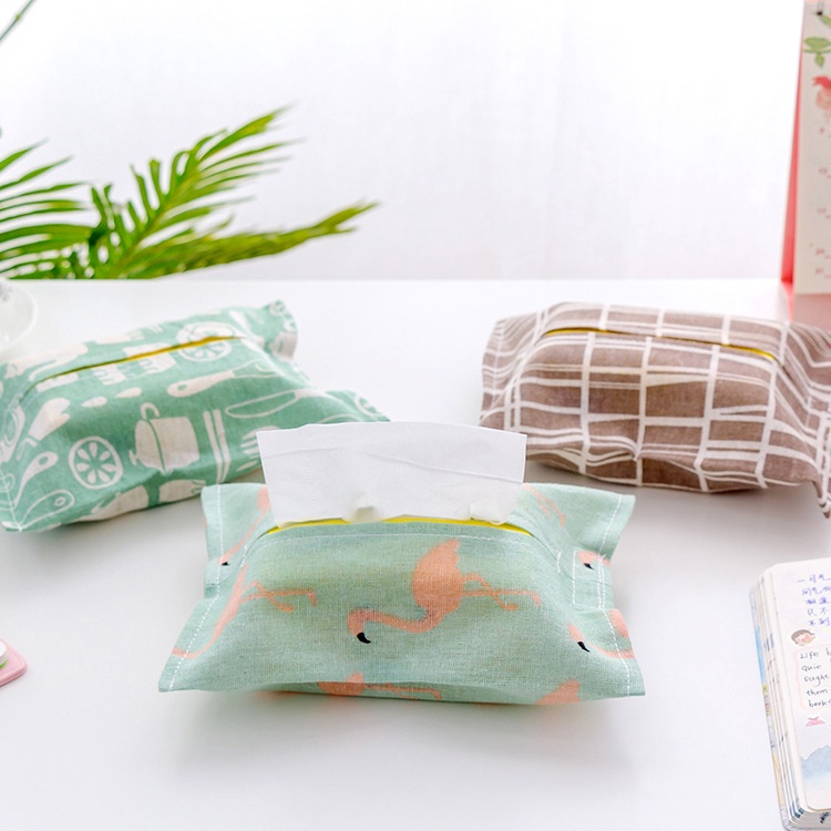 MMM Tempat Tissue Bahan Kanvas Motif Lucu Cover Sarung Tempat Tisu Kain Tissue Mobil Rumah Kamar Toilet Import Murah