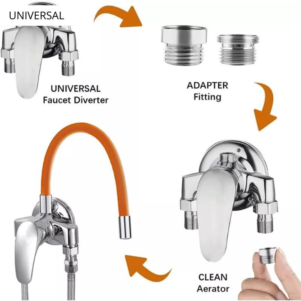 MMM Selang Air Flexible Ekstensi 47Cm Sambungan Keran Air Universal 360 Derajat Bahan Silikon 19Cm Selang Air Wastafel Cuci Piring 38Cm Murah import