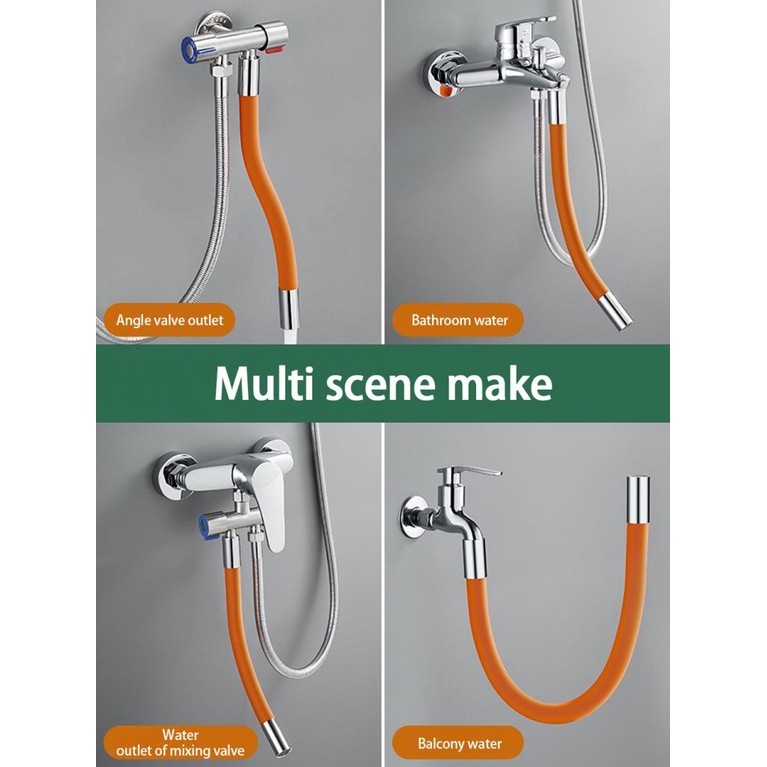 MMM Selang Air Flexible Ekstensi 47Cm Sambungan Keran Air Universal 360 Derajat Bahan Silikon 19Cm Selang Air Wastafel Cuci Piring 38Cm Murah import