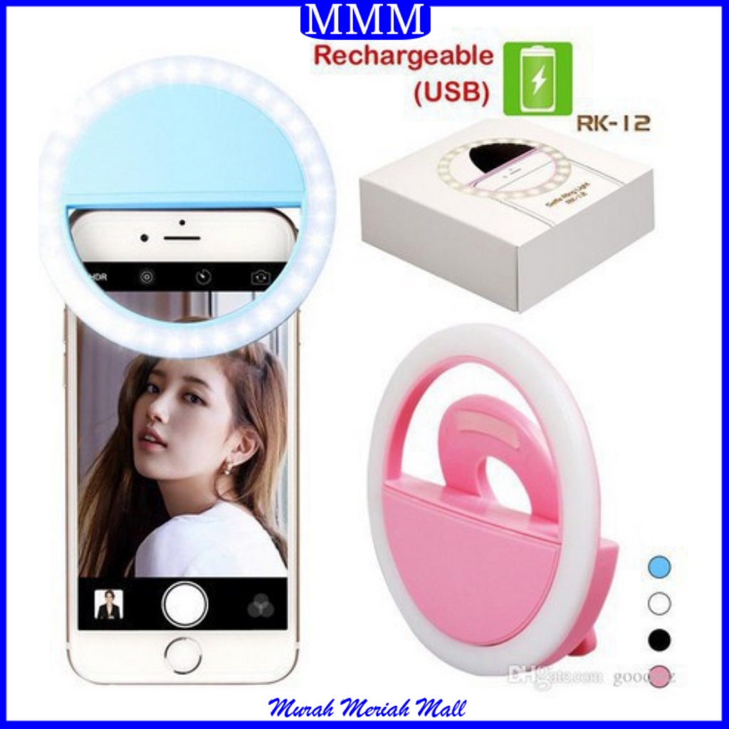 MMM Ring Selfie LED Lampu Selfie Bulat Untuk Kamera HP Mikro USB Ring Bulat