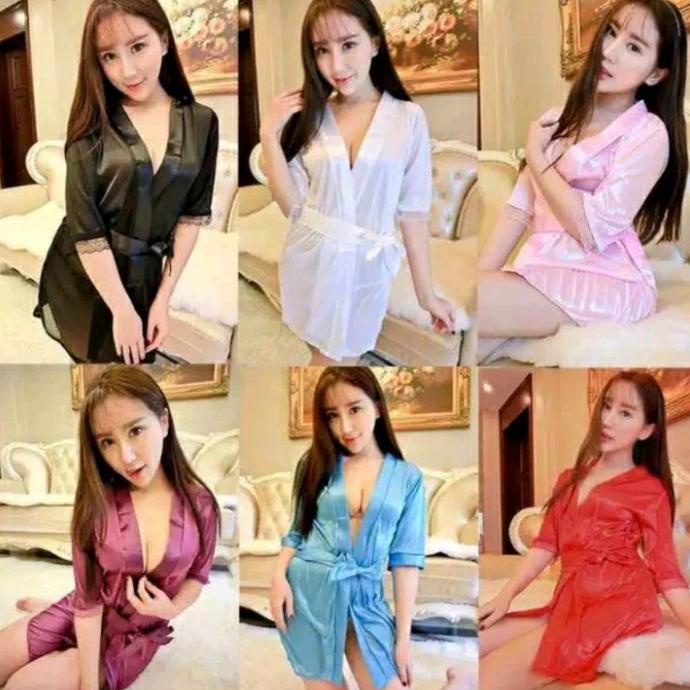 baju kimono piyama tidur wanita satin |gat
