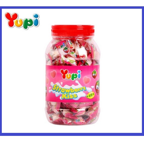 Permen Yupi Strawberi Kiss Topless | Kenyal manis enak