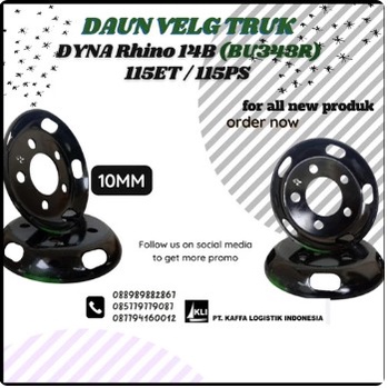 TOPI VELG TRUK DYNA RHINO 14B RING 16 LUBANG 5 TEBAL 10MM