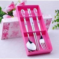 T&amp;Y Sendok Garpu Sumpit Set 3 in 1/ Alat Makan Set Stainless / Souvenir / Sendok Garpu Sumpit 3 in 1