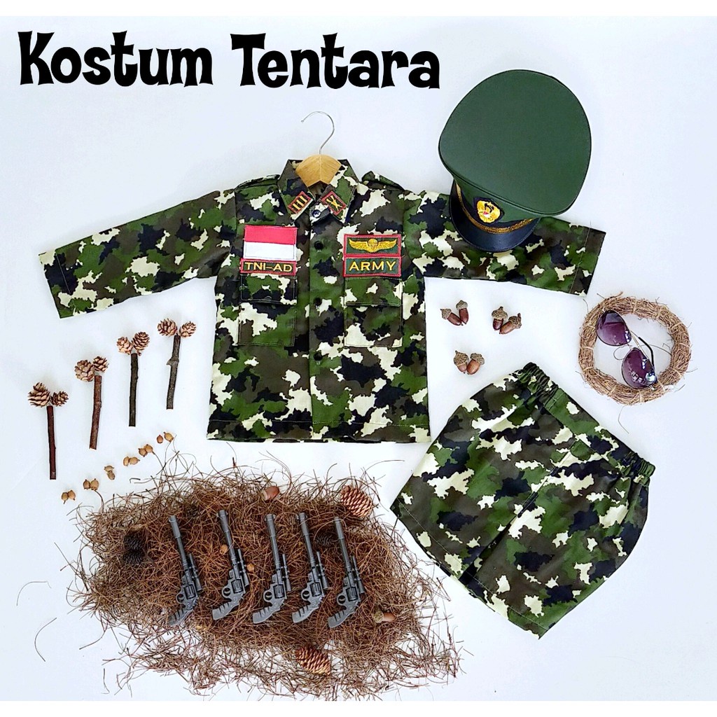 Kostum Tentara TNI AD Abdi Negara Anak Baju Profesi Anak Kostum Karnaval Anak Kostum Foto Bayi Newborn