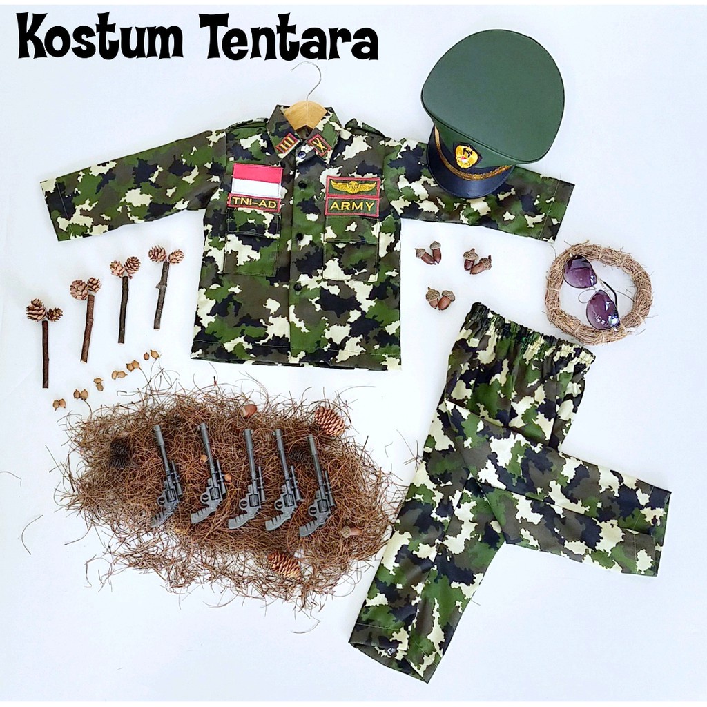 Kostum Tentara TNI AD Abdi Negara Anak Baju Profesi Anak Kostum Karnaval Anak Kostum Foto Bayi Newborn