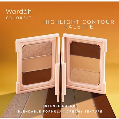 Wardah Colorfit Highlight Contour Palette - Contour 3in1 dengan hasil pigmented - Highlighter - Kontur