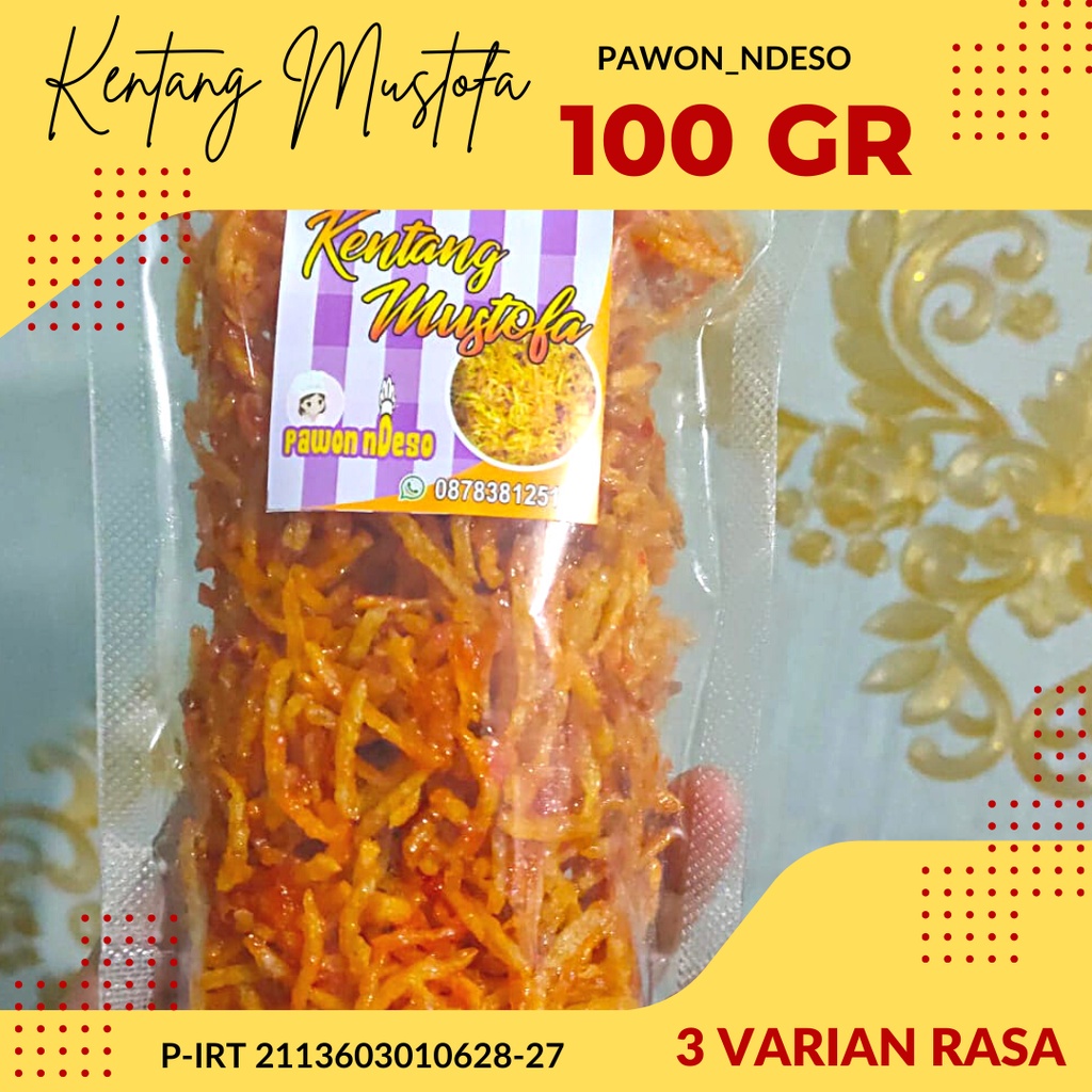 

Pawon Ndeso Camilan kering Kentang Mustopa Gurih Manis Pedas Kacang Teri 100 gram Keripik kentang Kriuk