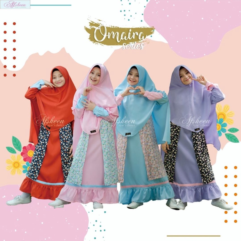 Gamis Anak Tanggung Syar'i Omaira Afsheen 8-10 tahun