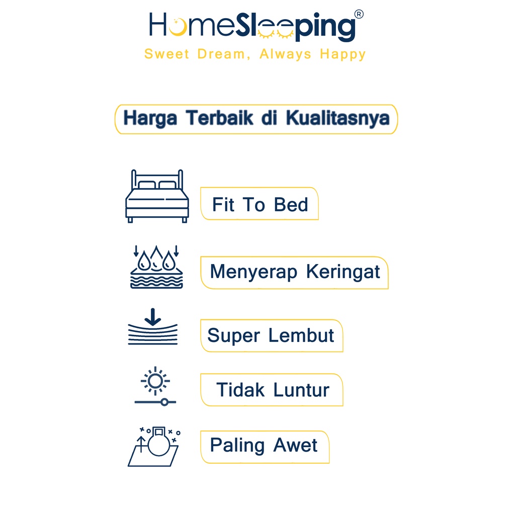 Homesleeping Sprei king set 180x200 B2 20/30/40 cm tencel/TC minimalis