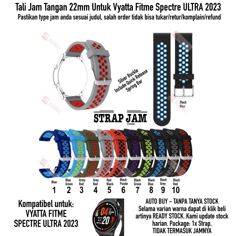 NSB Tali Jam Vyatta Fitme Spectre Ultra 2023 - Strap 22mm Silikon Sporty