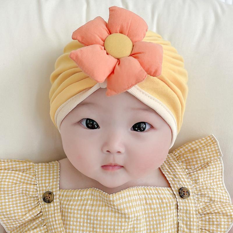 NEW Turban topi bayi motif satu bunga besar tiga warna kualitas premium