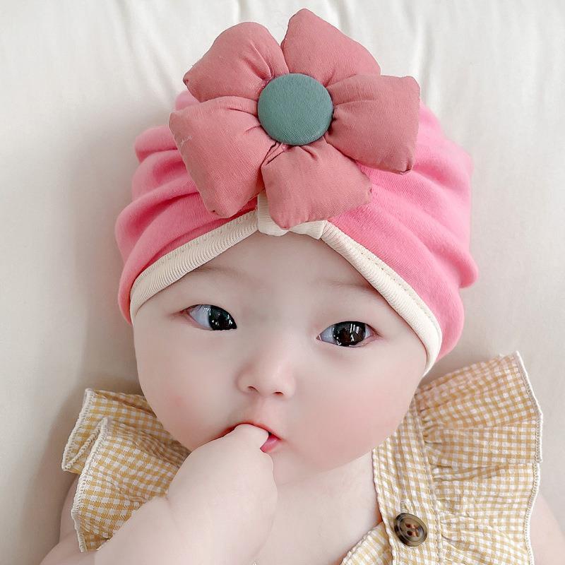 NEW Turban topi bayi motif satu bunga besar tiga warna kualitas premium