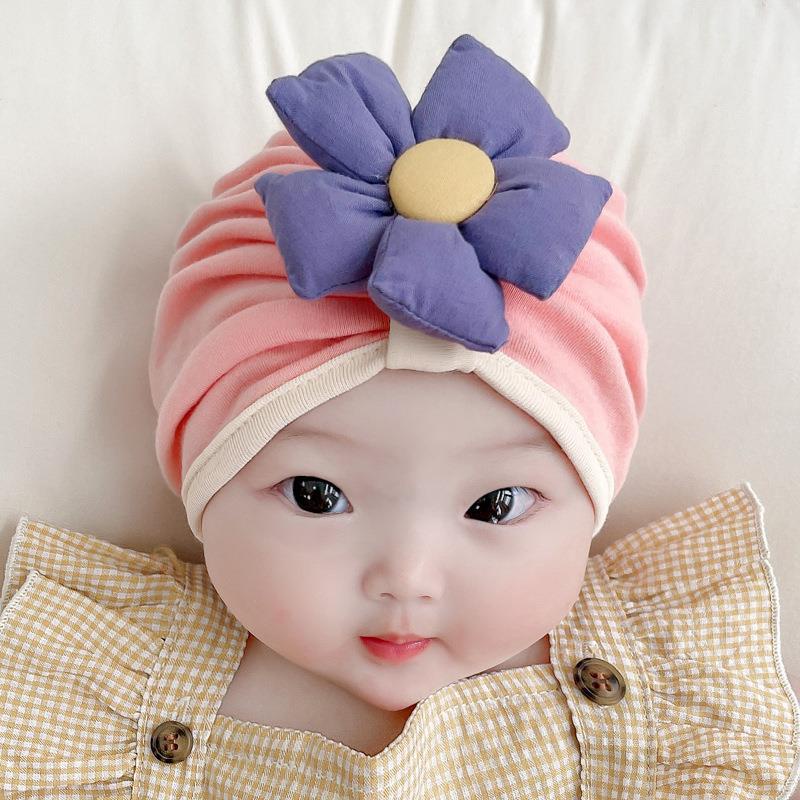 NEW Turban topi bayi motif satu bunga besar tiga warna kualitas premium