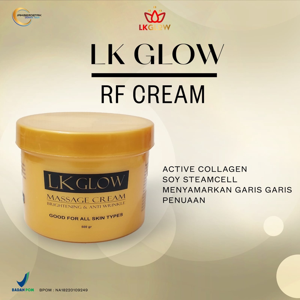 CREAM RF LK GLOW UDAH BPOM buat pakai alat rf radio frequency lifing ultrasound ems