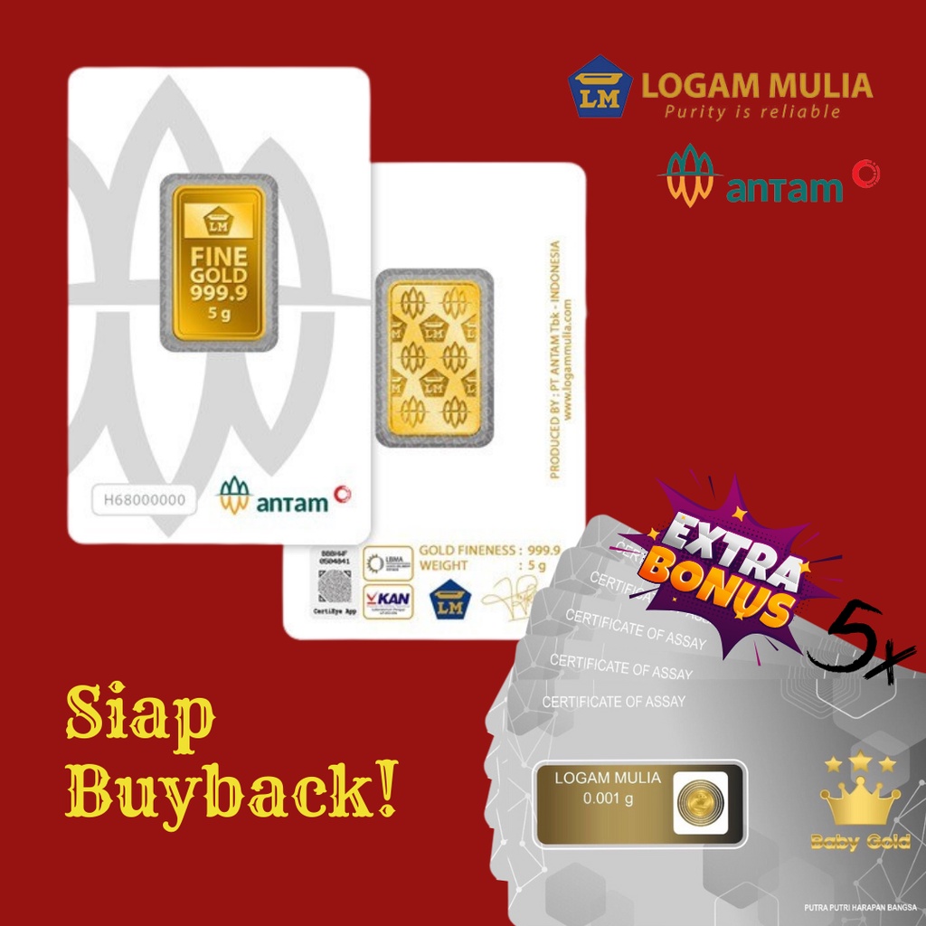 LOGAM MULIA EMAS ANTAM CERTIEYE 5g TERBARU
