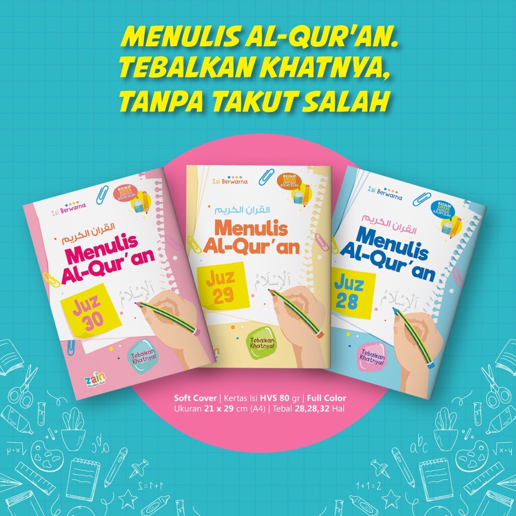 MENULIS AL QURAN Juz 28, 29, dan 30 (1 PAKET 3 BUKU) - 100%ORI