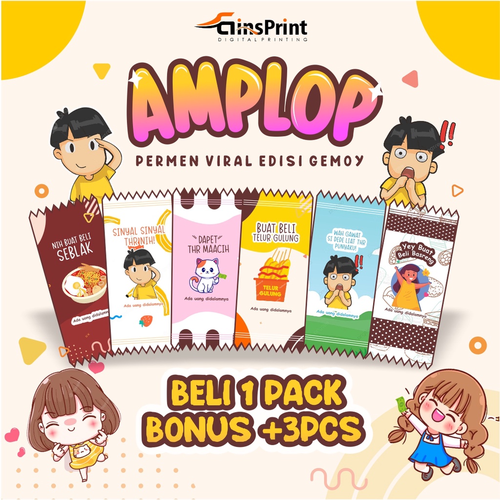 

Amplop Ampao lebaran Bentuk permen isi 21 bonus 3pcs pcs | Angpao Kekinian Terbaru 2023