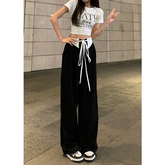 XIAOZHAINV Celana Kulot Wanita Terbaru Kekinian Hitam Highwaist Korean Style 0744