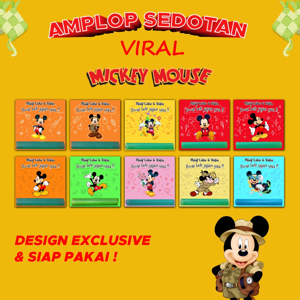 

Amplop Lebaran Sedotan Unik FREE PLASTIK Gambar Mickey Mouse