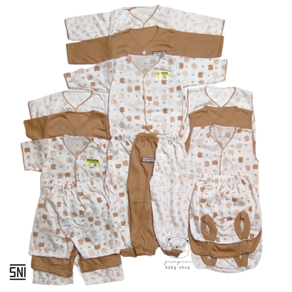 18 Pcs Paket Baju Celana Bayi Baru Lahir Motif Lucu Best Seller Paket Baju Bayi Newborn SNI