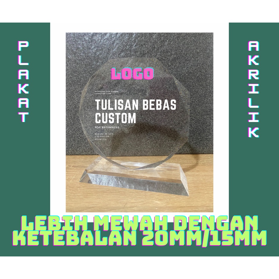 PLAKAT AKRILIK DIAMOND CUSTOM PREMIUM, Plakat Wisuda, Plakat Akrilik Piagam Penghargaan Kenang-Kenan