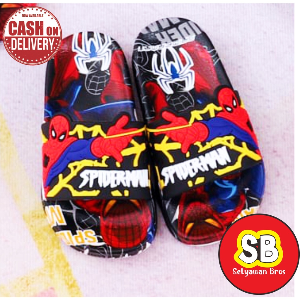 Sendal anak laki-laki keren spiderman warna merah cod