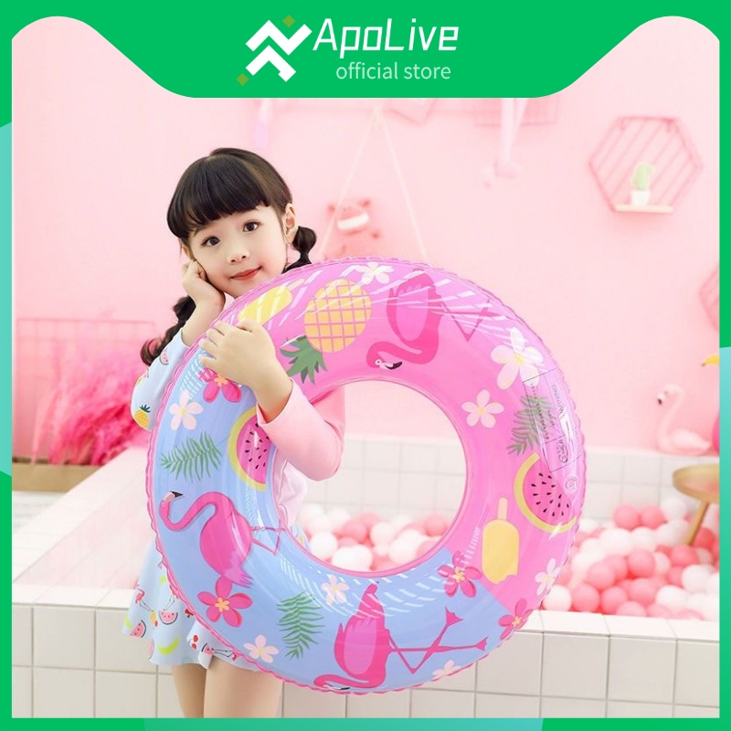 Apolive - Pelampung Ban Renang Anak Motif Flamingo Dua Warna Training Tire Float Swim Pool