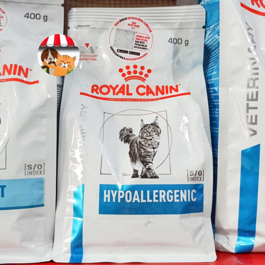 Royal Canin Vet Hypoallergenic Cats 400gr Khusus Intoleransi Makanan