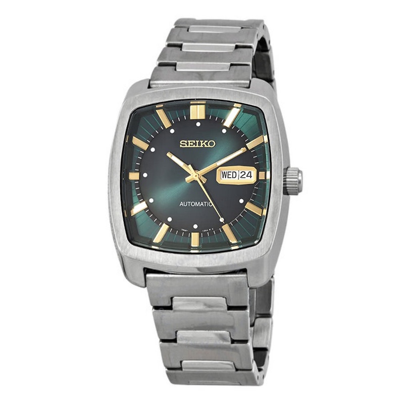 Jam Tangan Pria Seiko SNKP27 Recraft Automatic Green Dial  Stainless Steel