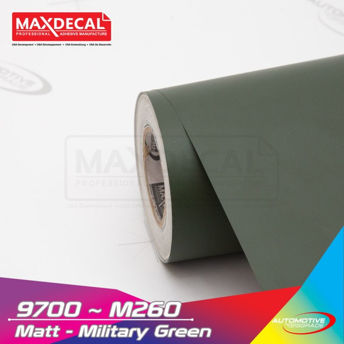 MAXDECAL M260 MILITARY GREEN DOFF STICKER HIJAU ARMY 152 CM METERAN
