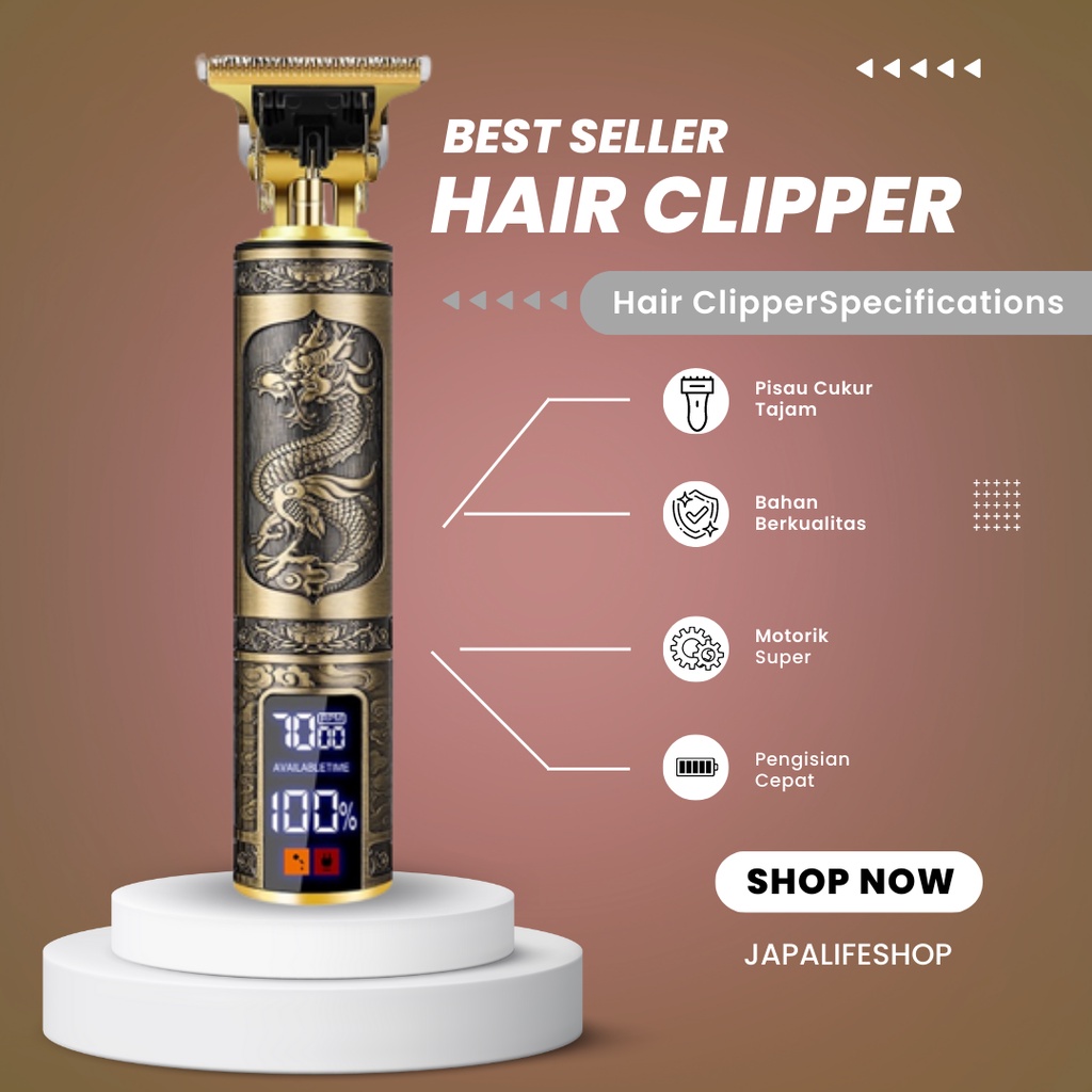 Japalife Alat Cukur Rambut Elektrik Cukur Jenggot Mesin Potong Rambut Hair Clipper Alat Potong Rambut Cliper Rambut Cordless Professional Pemotong Rambut Hair