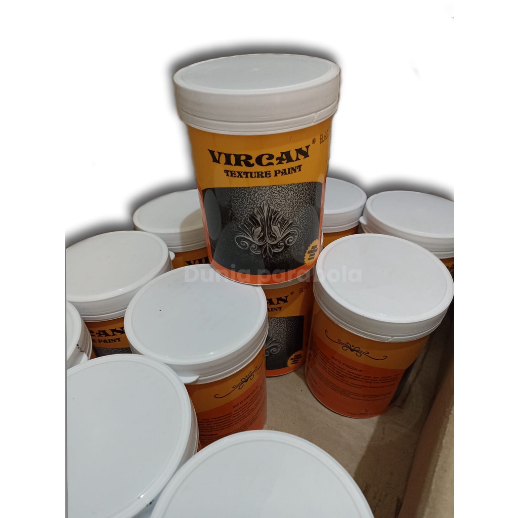 VIRCAN TEXTURE PAINT CAT TEKSTUR BESI KAYU DINDING TEMBOK BOX SOUND WARNA HITAM 1LITER