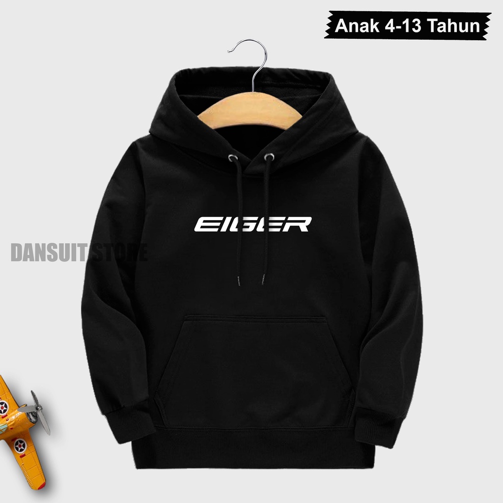 Sweater Hoodie Anak Laki-laki/Perempuan Usia 4-13 Tahun Hoodie EIGER Anak Bahan Tebal Premium