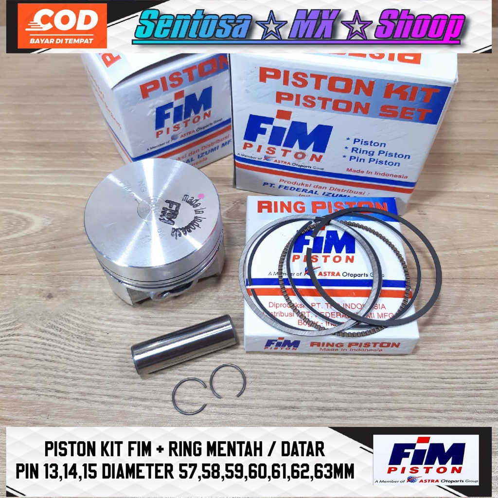 PISTON KIT FIM PIN / PEN 13/14/15 DIAMETER PISTON 57 , 58 , 59 , 60 , 61 , 62 , 63 FEDERAL IZUMI MFG