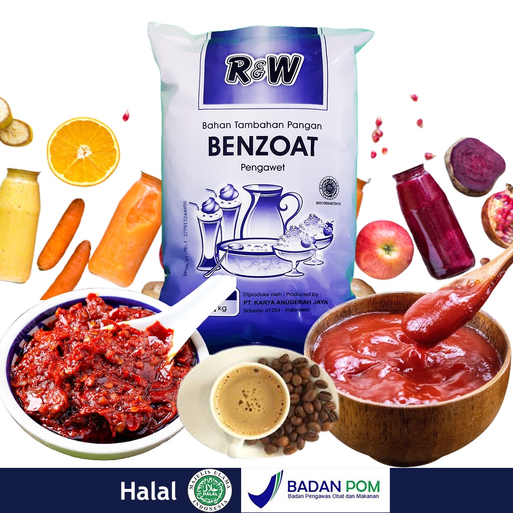 Natrium Benzoat Pengawet Makanan Minuman Rajawali R&amp;W 15 g RW 1 Pack