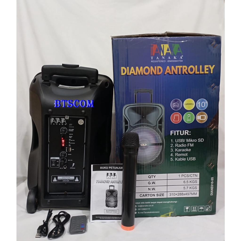 SPEAKER PORTABLE TANAKA DIAMOND ANTROLLEY 10 TANAKA 10INCH ANTROLLEY10