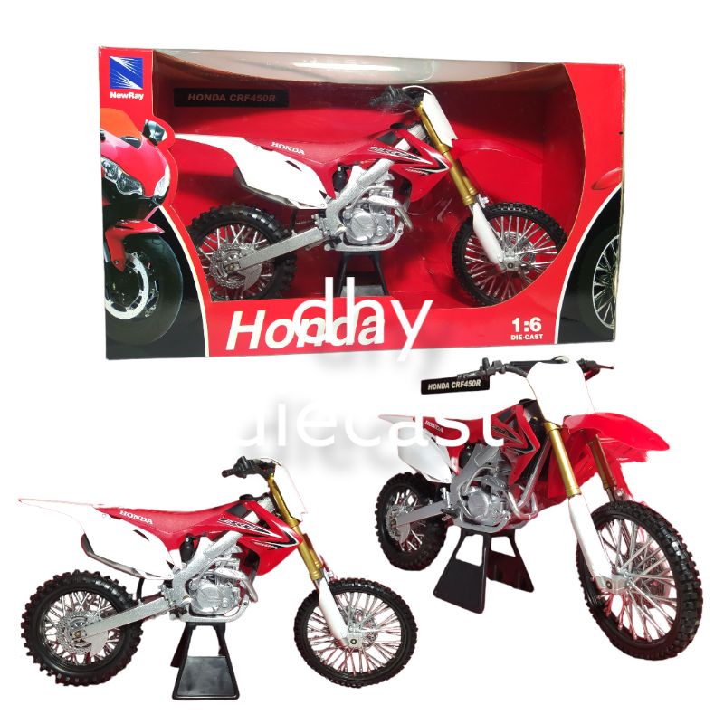 Miniatur diecast motor trail honda crf-450r 1:6/ die cast motor/mainan diecast motor sport/motor cro