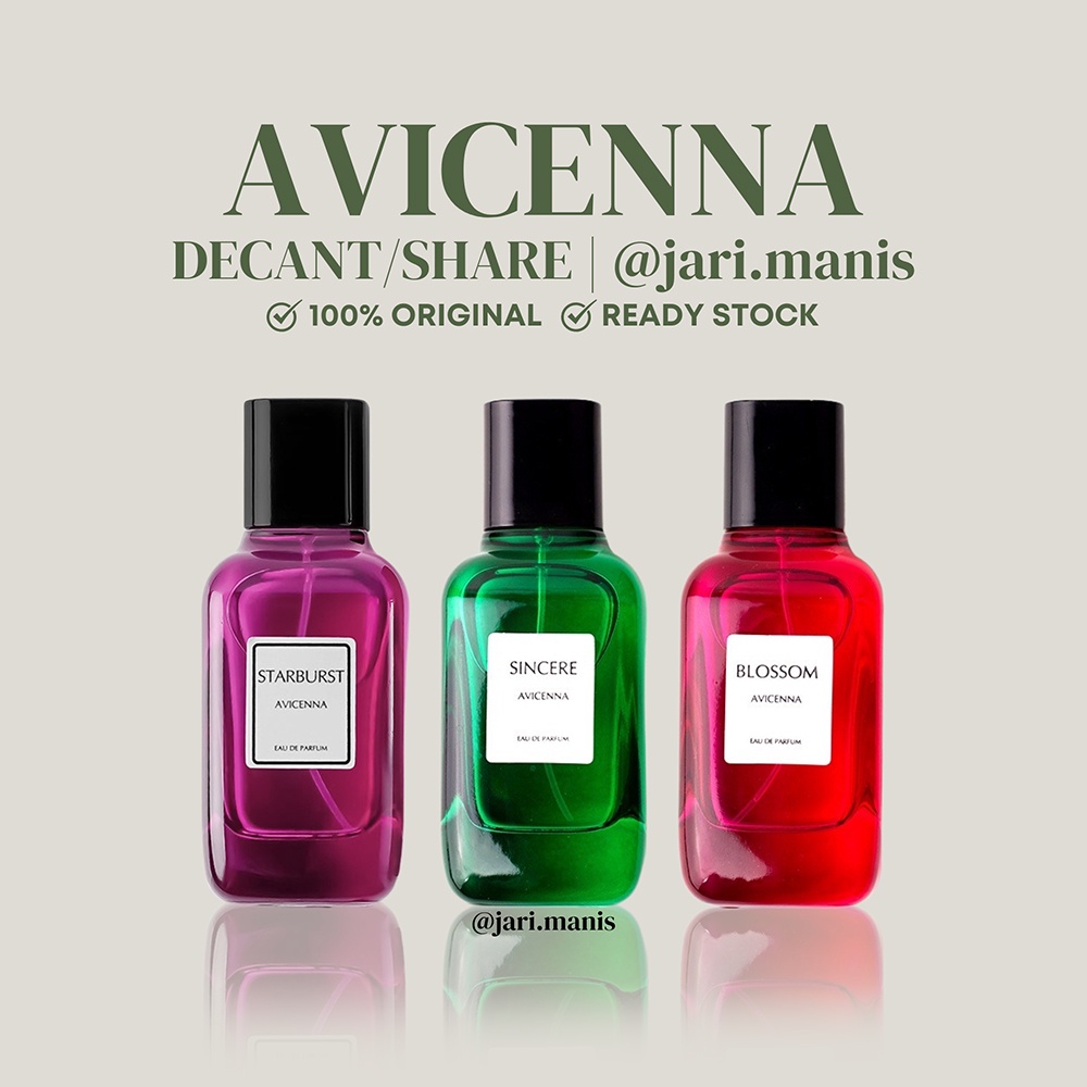 decant share - Avicenna Starburst Sincere Miracle Blossom euphoric vip la femme lumiere diamond vial tester parfum