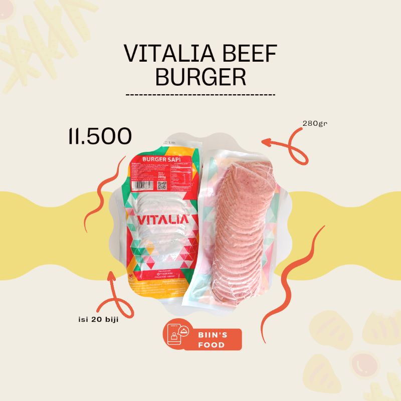 

Beef Sapi Vitalia Beef Burger isi 20 biji