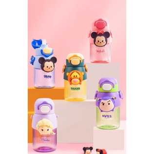 DISNEY ORIGINAL WATERBOTTLE STRAW SQUISHY TALL 580ML WD4509