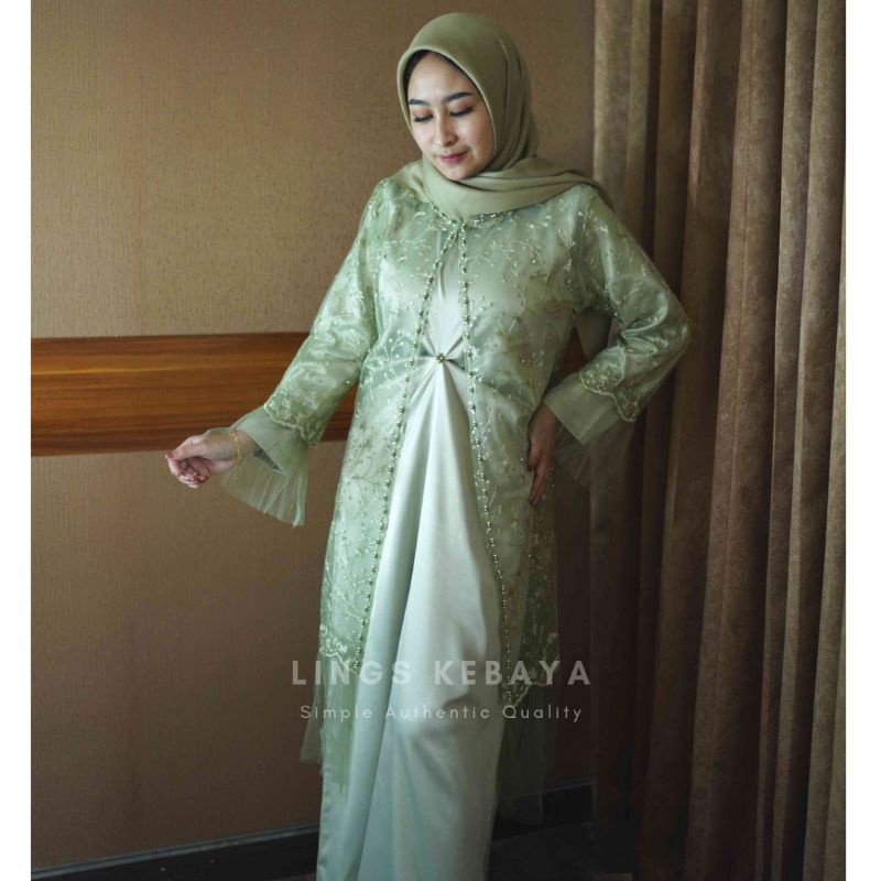 Bridesmaid Dress Kondangan Muslim Inner Outer Kaftan / Sage Green Nude Milo Mauve Taro Rosegold Silver Taupe Lavender Ice Blue Denim