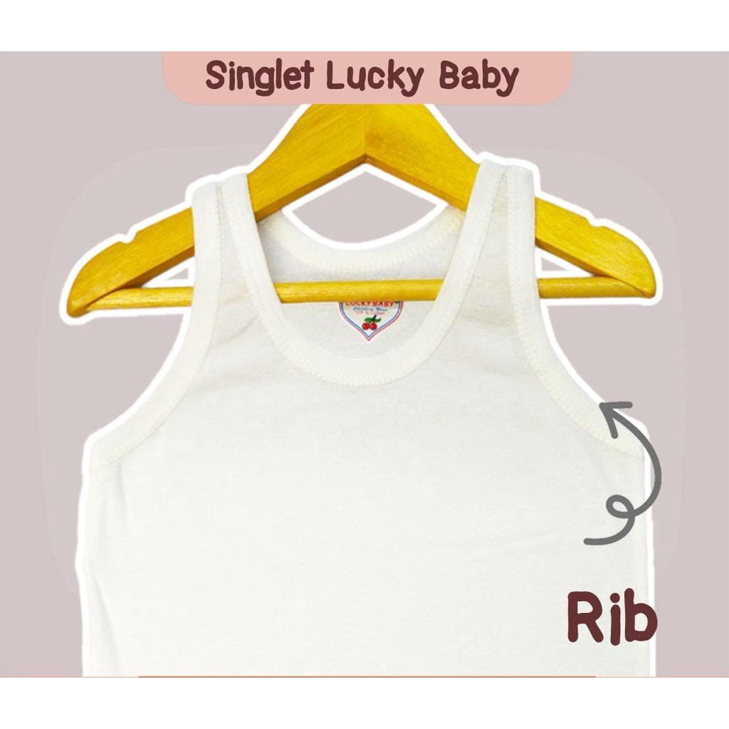 Lucky Baby Singlet Putih Polos Isi (6pcs) LB-SPP