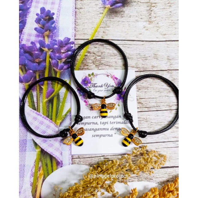 [FREEGIFT] Gelang Epoxy Lebah Persahabatan 3 Orang | Gelang Tangan Liontin Lebah / GELANG HONEYBEE