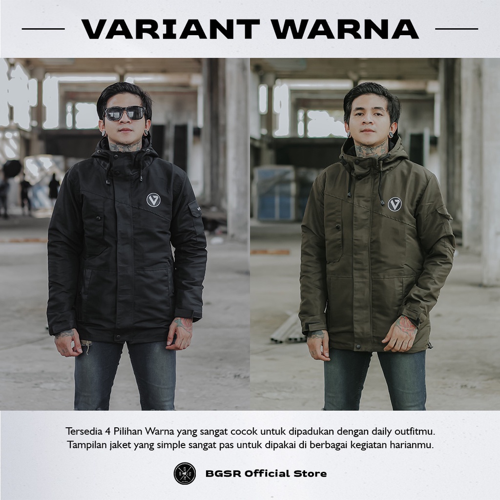 Jaket Hoodie Parasut Bomber Pria Sleting Kantong Dalam Jacket Volkert