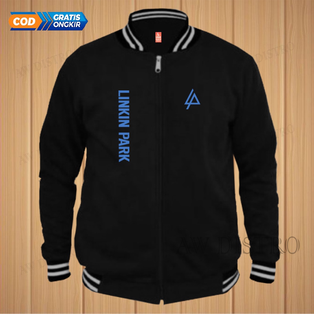 COD Jaket Baseball Varsity Distro Lp Kirka Text Sky Blue Premium Quality