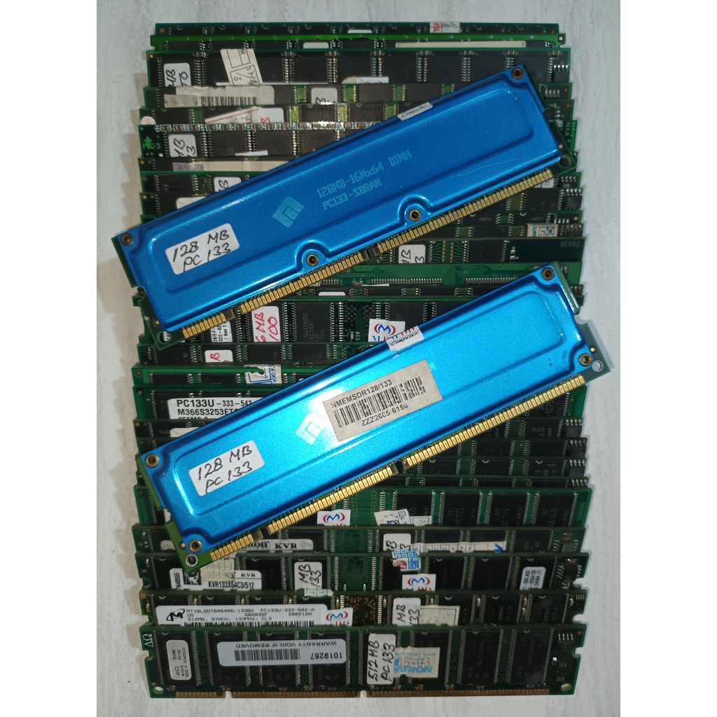 RAM/MEMORI SDR BIASA 64/128/256/512 MB & 1 GB PC 100/133 Second Untuk Komputer PC-Desktop-Foto Copy 