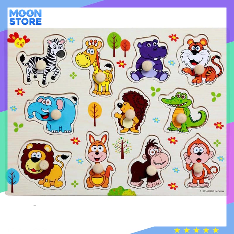 Jjovce Mainan Edukasi Anak Wooden Baby Educational Model Hewan 3014 Multi Color