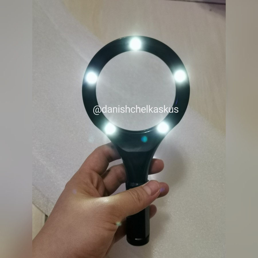 Barang unik2021 -kaca pembesar + lampu LED pembesaran 10x diameter 80mm