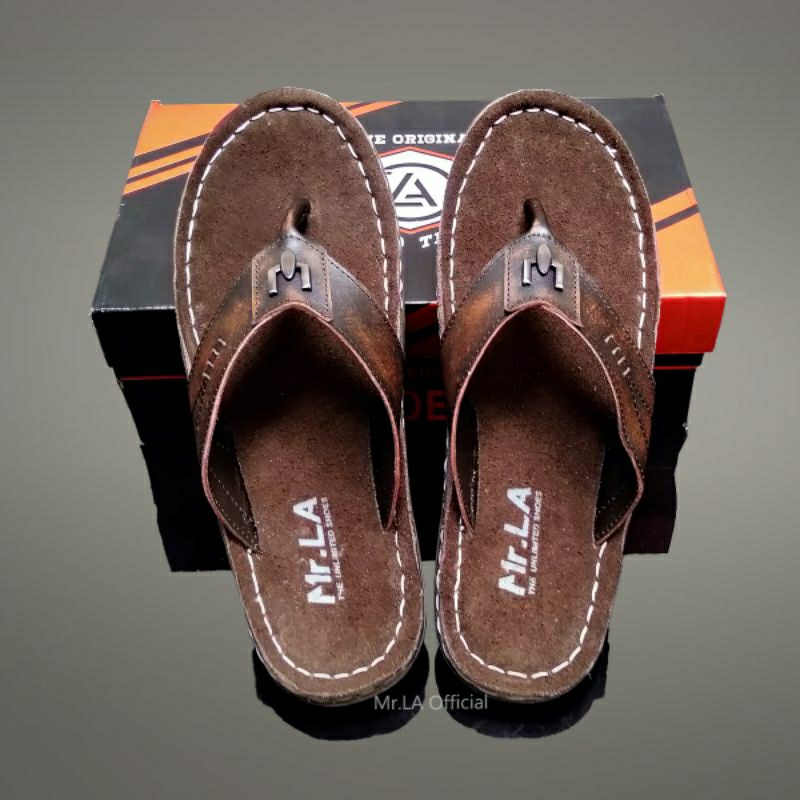 SANDAL JEPIT PRIA COWOK CASUAL KULIT ASLI MODEL TERBARU KEKINIAN SIZE 38-43